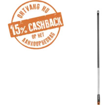 Zegel voor 15 procent cashback op het aankoopbedrag en een lange steel.