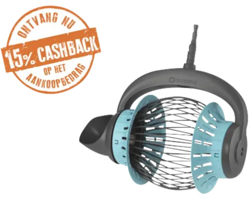 Gardena Combisystem fruitverzamelaar met 15 procent cashback actie op het aankoopbedrag.
