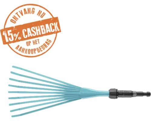 Bladhark-opzetstuk met 15 procent cashback op het aankoopbedrag.