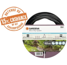 Gardena Micro-Drip-System verdeelbuis, 4,6 millimeter, lengte 15 meter, zwart, met 15 procent cashback zegel.