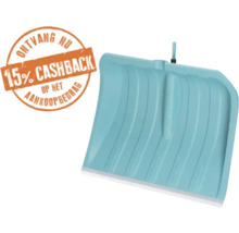 Sneeuwschuiverblad met 15 procent cashback op het aankoopbedrag.