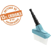 15 procent cashback-actie op het aankoopbedrag naast een opzetborstel voor een boormachine.