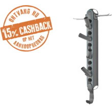 Grijze verticale gereedschapshouder voor aan de muur met 15 procent cashback op het aankoopbedrag.