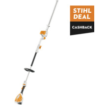 STIHL hoogsnoeier met lange steel en dubbelzijdig snijmes. Vermelding van Stihl Deal Cashback actie.