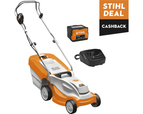 STIHL Accu grasmaaier RMA235 36 V incl accu en lader **cashback** Stihl accu grasmaaier set inclusief AK 20 accu en oplader, Stihl Deal Cashback actie.
