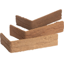 Hoekstrips in steenlook voor wandbekleding, oppervlak met textuur.