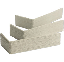 Hoekstrips van lichtbeton met een gestructureerd oppervlak.