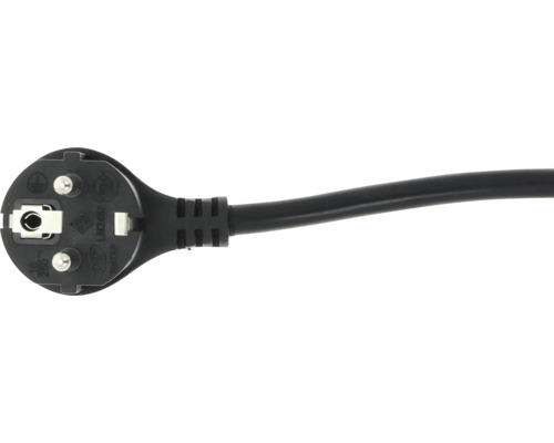 Randaardestekker met zwarte kabel voor elektrische aansluitingen.