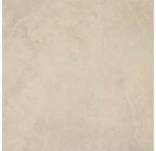 Vierkante keramische tegel met natuursteenlook en subtiele adering in beige.