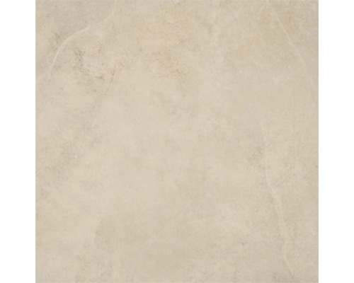 Vierkante keramische tegel met natuursteenlook en subtiele adering in beige.