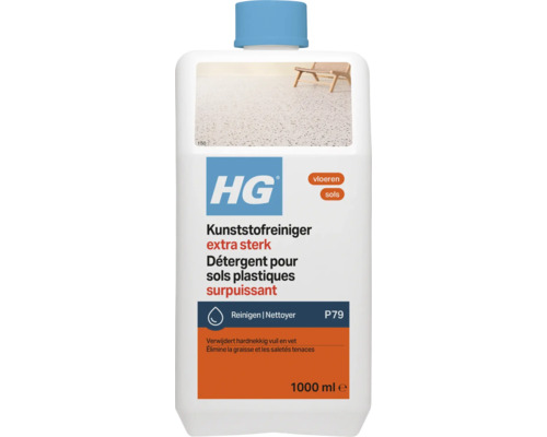 HG Kunststofreiniger extra sterk voor kunststof vloeren, fles van 1000 ml.