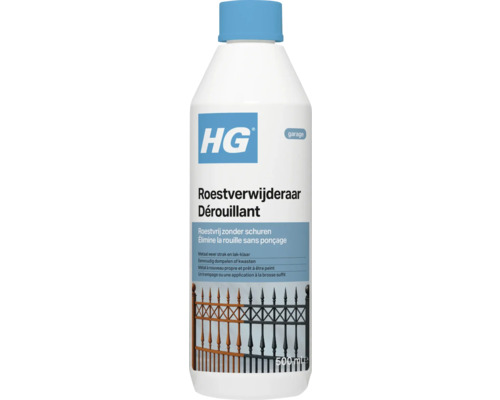 HG Roestverwijderaar 500 milliliter fles voor metaalreiniging zonder schuren.