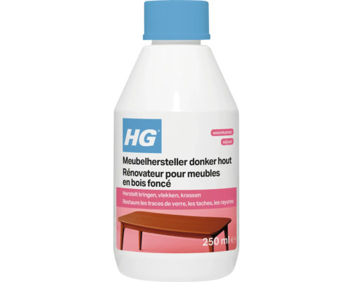 HG Meubelhersteller donker hout, 250 milliliter, herstelt kringen, vlekken en krassen op houten meubels.