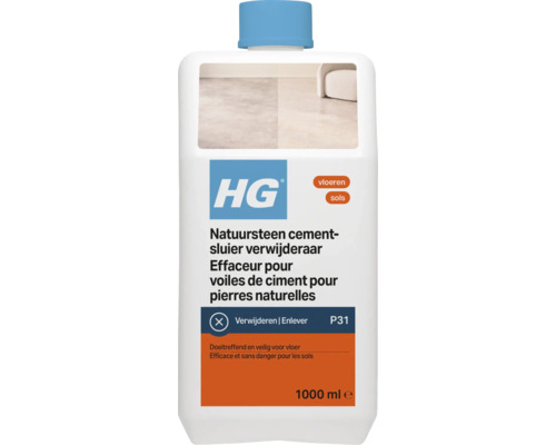 HG Natuursteen cementsluier verwijderaar, 1000 milliliter fles voor natuursteen vloeren.
