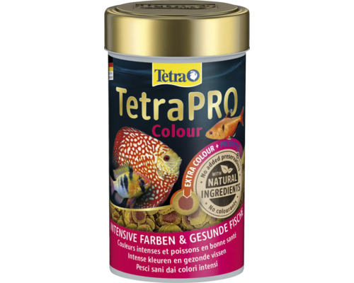 TetraPRO Colour visvoer voor aquariumvissen in blik voor intensieve kleuren met natuurlijke ingrediënten en prebiotica.