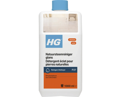 HG Natuursteenreiniger glans voor vloeren, 1000 milliliter fles voor reiniging en glans.