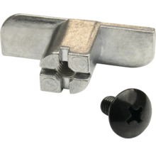 Metalen meubelverbinder met T-vormige kop en bijpassende kruiskopschroef