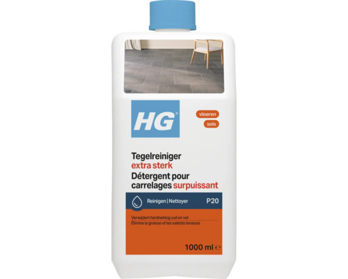 HG tegelreiniger extra sterk voor vloertegels, verwijdert hardnekkig vuil en vet, 1000 milliliter.