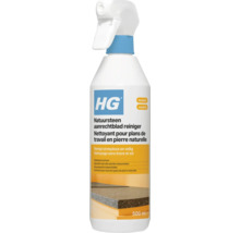 HG Natuursteen aanrechtblad reiniger in een 500 milliliter spuitfles voor streeploze en veilige reiniging van natuursteen.