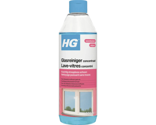 HG Glasreiniger concentraat 500 milliliter voor de streeploze reiniging van ramen en glazen oppervlakken.