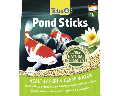 Tetra Pond Sticks vijvervisvoer voor gezonde vissen en helder water, 4 liter, korrelgrootte 8 tot 12 millimeter.