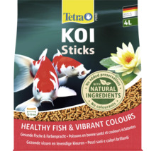 Tetra Pond Koi Sticks, hoofdvoer voor koi-vissen, 4 liter, natuurlijke ingrediënten, zonder conserveringsmiddelen, pelletgrootte 12 tot 15 millimeter.