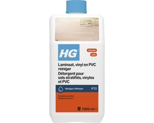 HG Laminaat, vinyl en PVC reiniger, 1000 ml voor een streeploos resultaat op harde vloeren.