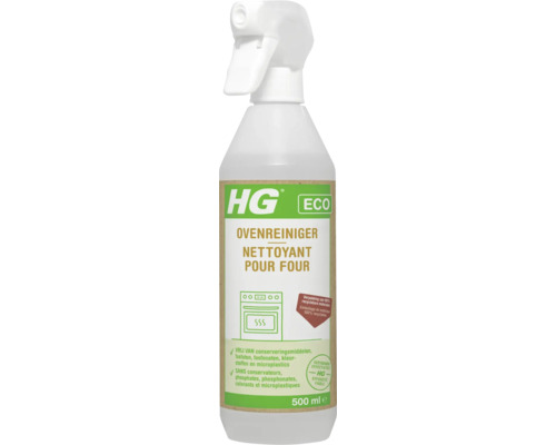 HG ECO ovenreiniger in 500 milliliter spuitfles, ecologisch, vrij van conserveringsmiddelen en microplastics, recyclebare verpakking.