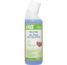 HG ECO Toiletgel 500 milliliter, milieuvriendelijke toiletreiniger vrij van conserveringsmiddelen, fosfaten en microplastics in recyclebare verpakking.
