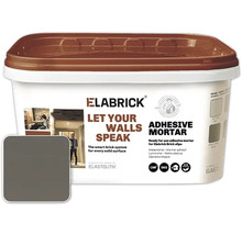 Elabrick kant-en-klare lijmmortel voor steenstrips, 5 kilogram emmer voor circa 2 vierkante meter.