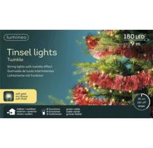 Lumineo Tinsel lights Twinkle lichtsnoer, 180 LED, 9 meter lengte, 8 functies, timer, voor binnen en buiten.