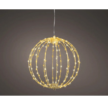 Decoratieve LED-lichtbol in bolvorm met warmwit licht.