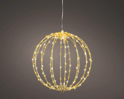 Decoratieve LED-lichtbol in bolvorm met warmwit licht.