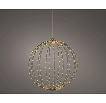Hangende LED lichtbal met warmwitte leds en fijn metalen frame voor kerstverlichting.