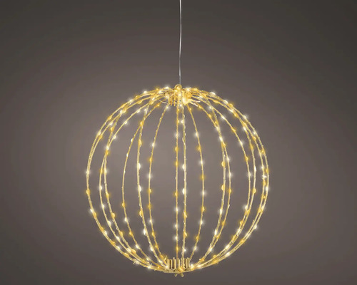 Hangende LED-draadbol met warmwitte lampjes voor decoratie.