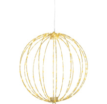 LED decoratieve bol van metaaldraad met warmwit licht om op te hangen.