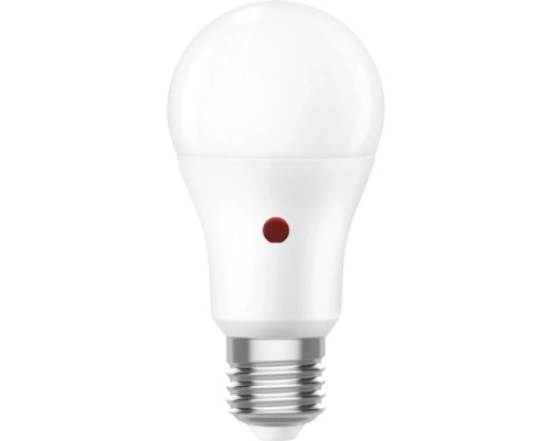 Ledlamp met E27-fitting en geïntegreerde sensor in wit.