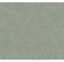 Vliesbehang met een fijne textielstructuur in een gedempte groene kleur.
