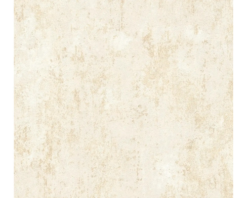 Beige vliesbehang met een gestructureerd oppervlak in betonlook en shabby chic stijl.