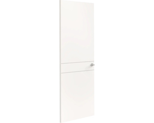 Witte binnendeur met twee horizontale groeven en een zilverkleurige deurklink.