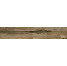 Vloertegel met houtlook en natuurlijke nerf- en noeststructuur.