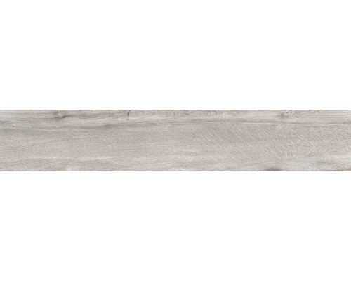 Vloerbedekking in eikenlook met grijze nerven en houtstructuur.