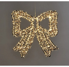 LED-decoratiestrik voor kerst, hangend, met warmwitte micro-LEDs op een zwart draadframe.