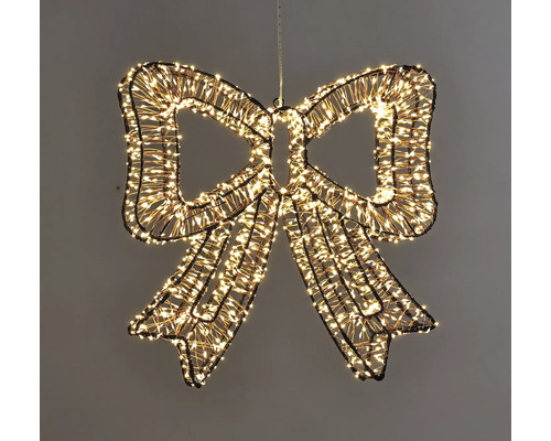 LED-decoratiestrik voor kerst, hangend, met warmwitte micro-LEDs op een zwart draadframe.
