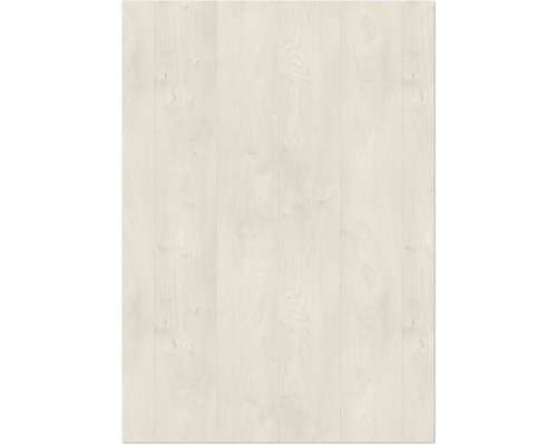 Laminaat of vinylvloer met een lichte houtlook, fijne houtnerven en noesten.