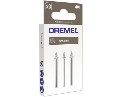 Dremel Logo, 3 opspandoorns model 401 met 3,2 millimeter schacht.