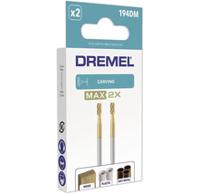 Dremel hogesnelheidsfrees 194DM Max, 2 stuks, voor hout, kunststof en zacht metaal, 3,2 millimeter schacht.