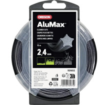 Oregon AluMax trimmerdraad met een diameter van 2,4 millimeter en een lengte van 15 meter, stervormig profiel voor nauwkeurig trimmen.
