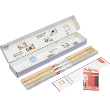 d-c-fix zelfklevende folieset voor kasten inclusief drie rollen decoratiefolie, vouwsjabloon en verwerkingsset met mes en rakel.