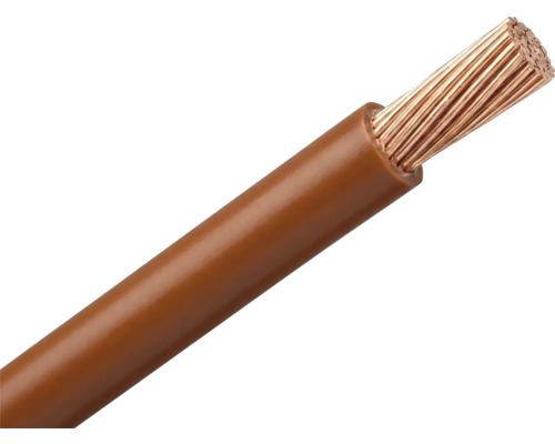 Bruine installatiedraad met soepele koperen kern.